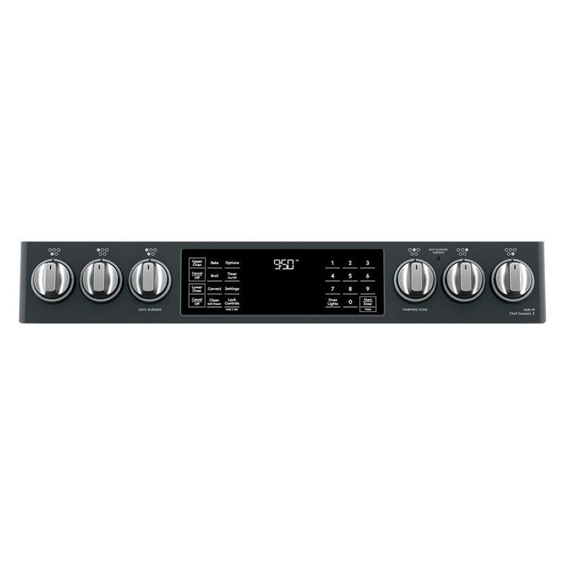 Cafe 30 in. 6.7 cu. ft. Smart Convection Double Oven Slide-In Electric Range with 5 Induction Zones - Matte Black, Matte Black, hires