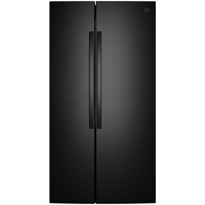 GE 36 in. 28.5 cu. ft. Garage-Ready Side-by-Side Refrigerator - Black | GUS29MGYBB