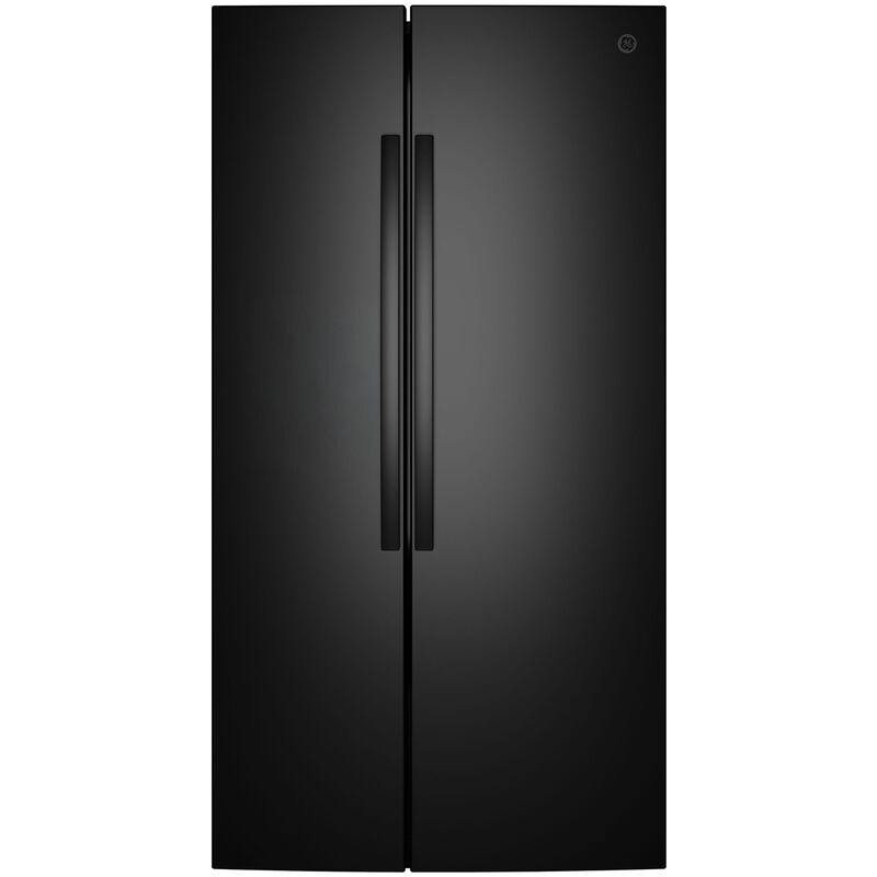 GE 36 in. 28.5 cu. ft. Garage-Ready Side-by-Side Refrigerator - Black, Black, hires