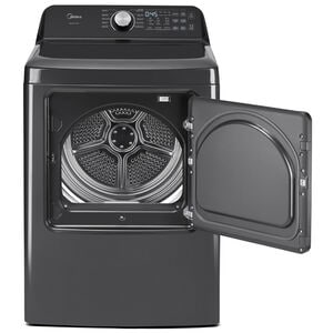 Midea 27 in. 7.0 cu. ft. Smart Gas Dryer with Sensor Dry & Sanitize Cycle - Metallic Gray, Metallic Gray, hires