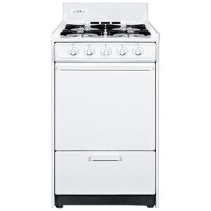 Summit 20 in. 2.5 cu. ft. Oven Freestanding Gas Range with 4 Open Burners - White, , hires