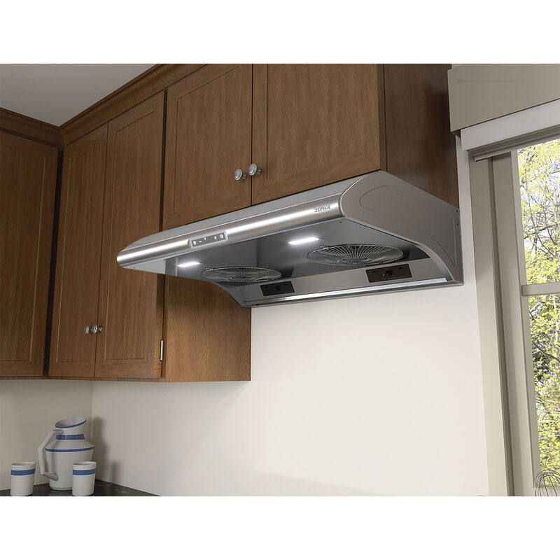 Zephyr 36 in. Standard Style Range Hood with 6 Speed Settings, 850 CFM, Ductless Venting & 2 LED Lights - Stainless Steel, , hires