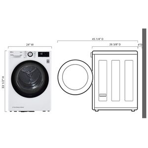 LG 24 in. 4.2 cu. ft. Smart Stackable Ventless Electric Dryer with Heat Pump, Sensor Dry & Sanitize Cycle - White, White, hires
