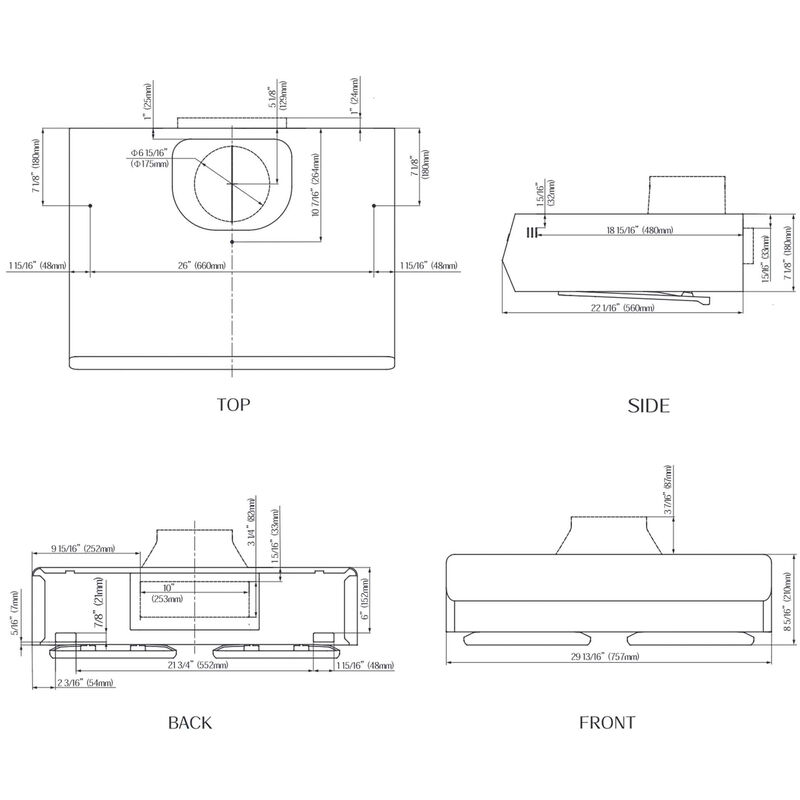 Fotile Pixie Air 36 in. Convertible Standard Style Range Hood with 850 CFM, 4 Fan Speeds & 2 LED Lights - Stainless Steel, , hires