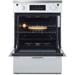 Summit 24 in. 2.6 cu. ft. Standard Convection Slide-In Electric Range with 4 Induction Burners - White, White, hires