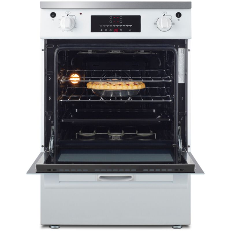 Summit 24 in. 2.6 cu. ft. Standard Convection Slide-In Electric Range with 4 Induction Burners - White, White, hires