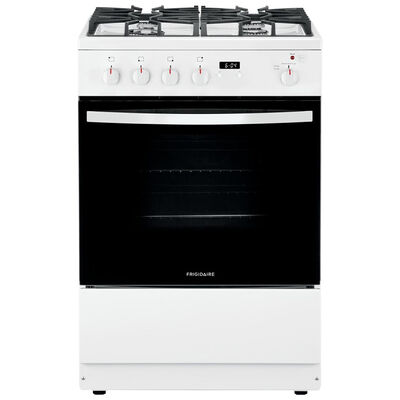 Frigidaire 24 in. 1.9 cu. ft. Oven Freestanding Gas Range with 4 Sealed Burners - White | FFGH2422UW