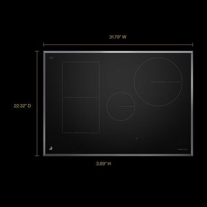 JennAir Lustre Stainless 30 in. 4-Burner Smart Induction Cooktop with Simmer Burner & Power Burner - Black with Stainless Steel, , hires