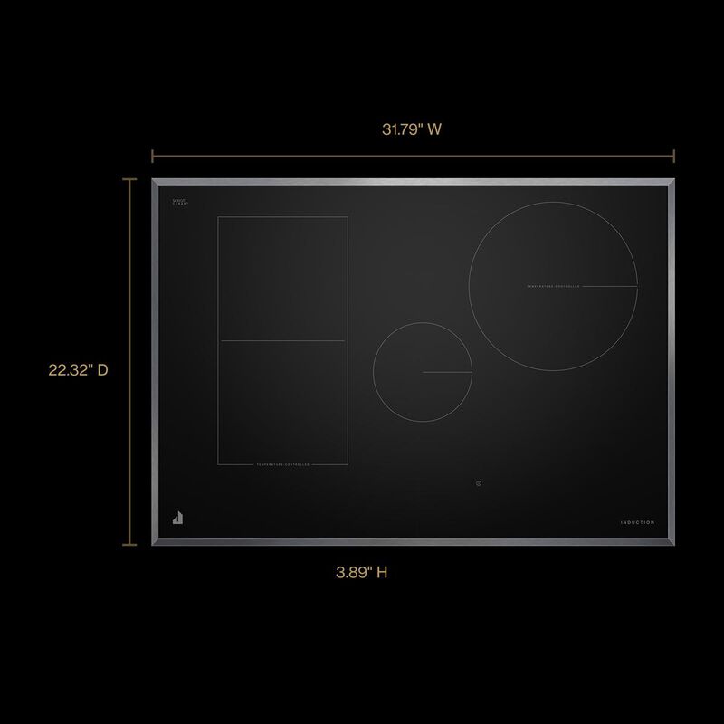 JennAir Lustre Stainless 30 in. 4-Burner Smart Induction Cooktop with Simmer Burner & Power Burner - Black with Stainless Steel, , hires
