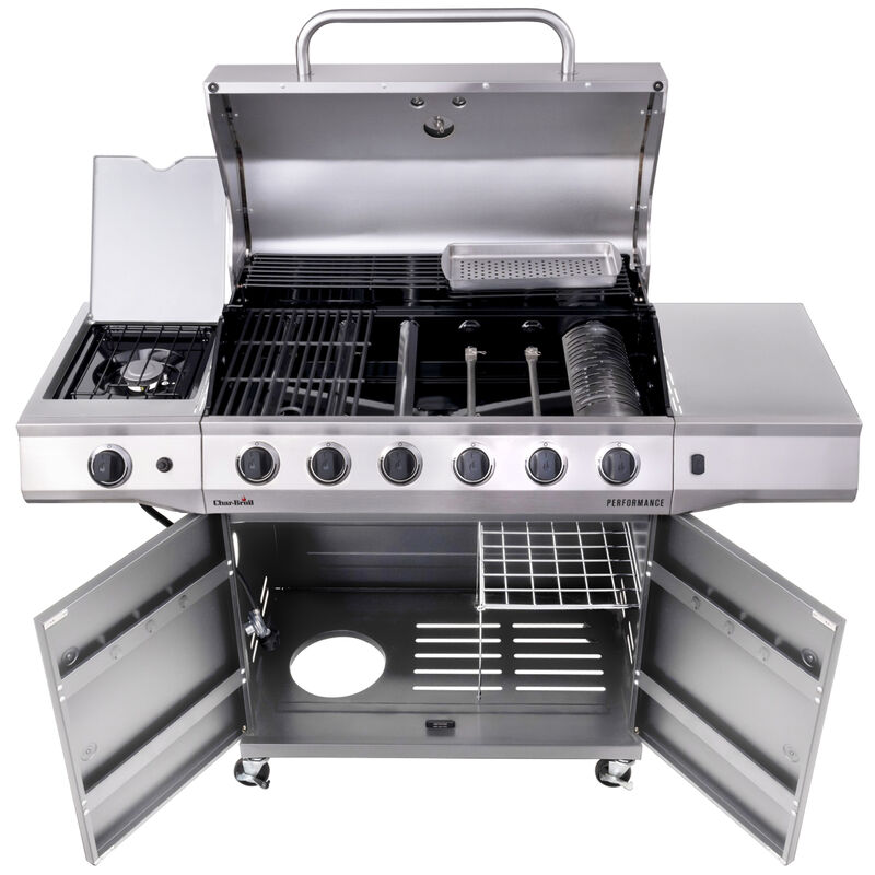 CharBroil Grill Performance Series 6-Burner Propane Grill with Side Burner - Stainless Steel, , hires