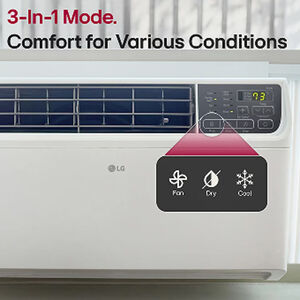 LG 8,500 BTU 115V Smart Energy Star Window/Wall Air Conditioner with Inverter, 3 Fan Speeds, Sleep Mode & Remote Control - White, , hires