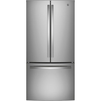GE 33 in. 18.6 cu. ft. Counter Depth French Door Refrigerator with Internal Water Dispenser - Fingerprint Resistant Stainless | GWE19JYLFS