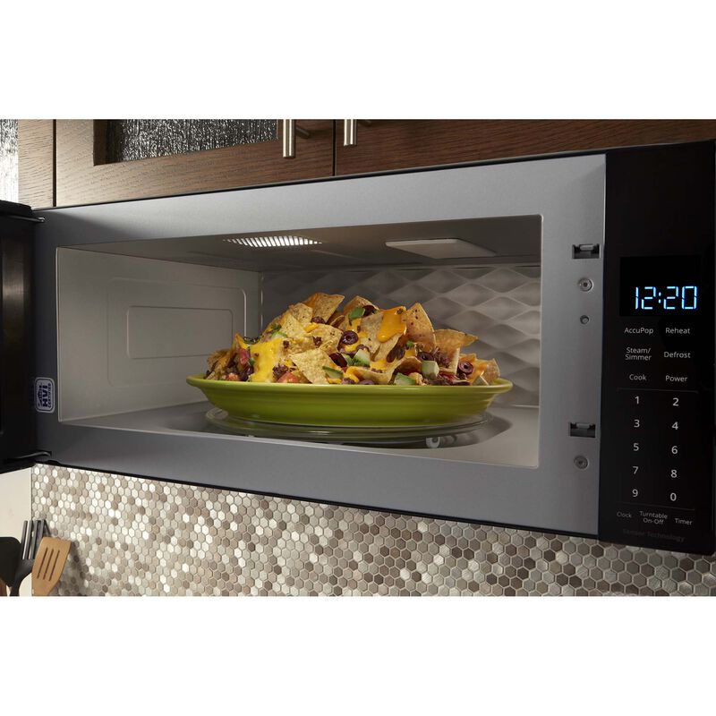Whirlpool 30" 1.1 Cu. Ft. Over-the-Range Microwave with 10 Power Levels, 400 CFM & Sensor Cooking Controls - Black Stainless, Black Stainless, hires