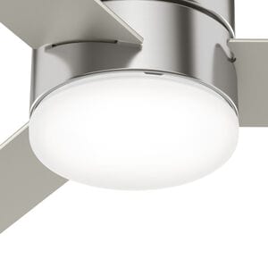 Hunter Minimus 52 in. Low Profile Ceiling Fan with LED Light Kit and Handheld Remote - Brushed Nickel, Brushed Nickel, hires