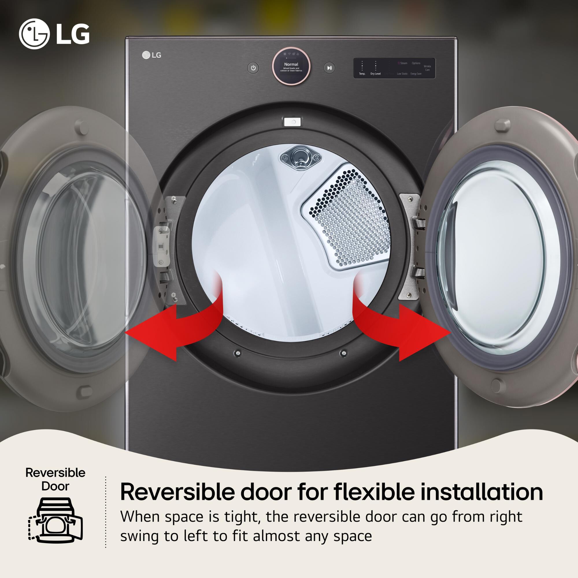 LG 27 in. 7.4 cu. ft. Smart Stackable Gas Dryer with AI Sensor Dry