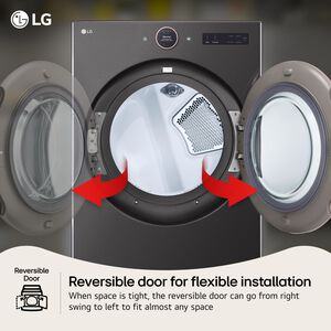 LG 27 in. 7.4 cu. ft. Smart Stackable Gas Dryer with AI Sensor Dry, TurboSteam, Sanitize & Steam Cycle - Black, Black, hires