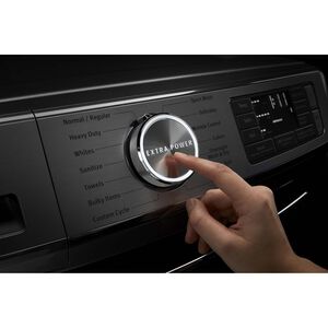 Maytag 27 in. 5.0 cu. ft. Smart Stackable Front Load Washer with Extra Power, 24-Hr Fresh Hold Option, Sanitize & Steam Wash Cycle - Metallic Slate, Metallic Slate, hires