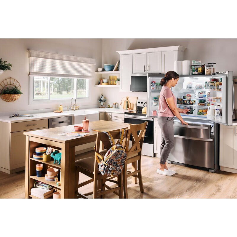 Whirlpool 36 in. 24.5 cu. ft. 4-Door French Door Refrigerator with Ice & Water Dispenser - Fingerprint Resistant Stainless Steel, Fingerprint Resistant Stainless, hires