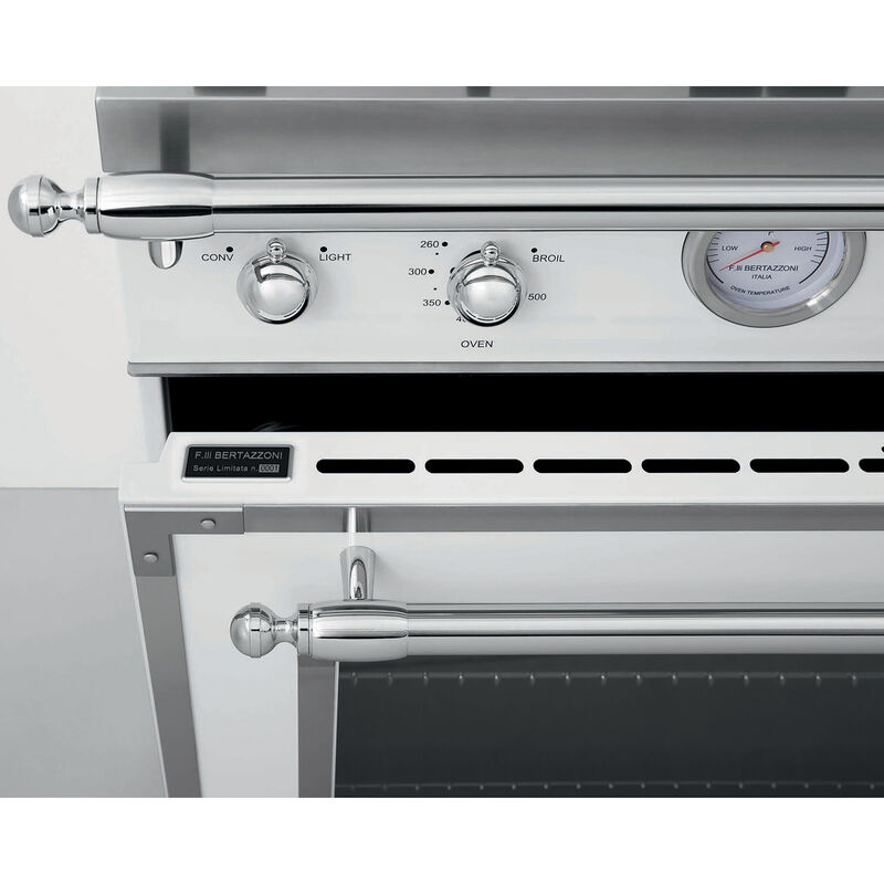 Bertazzoni Heritage Series 48 in. 7.1 cu. ft. Dual Convection Double Oven Gas Range with 6 Sealed Burners & Griddle - Matte Black, Matte Black, hires