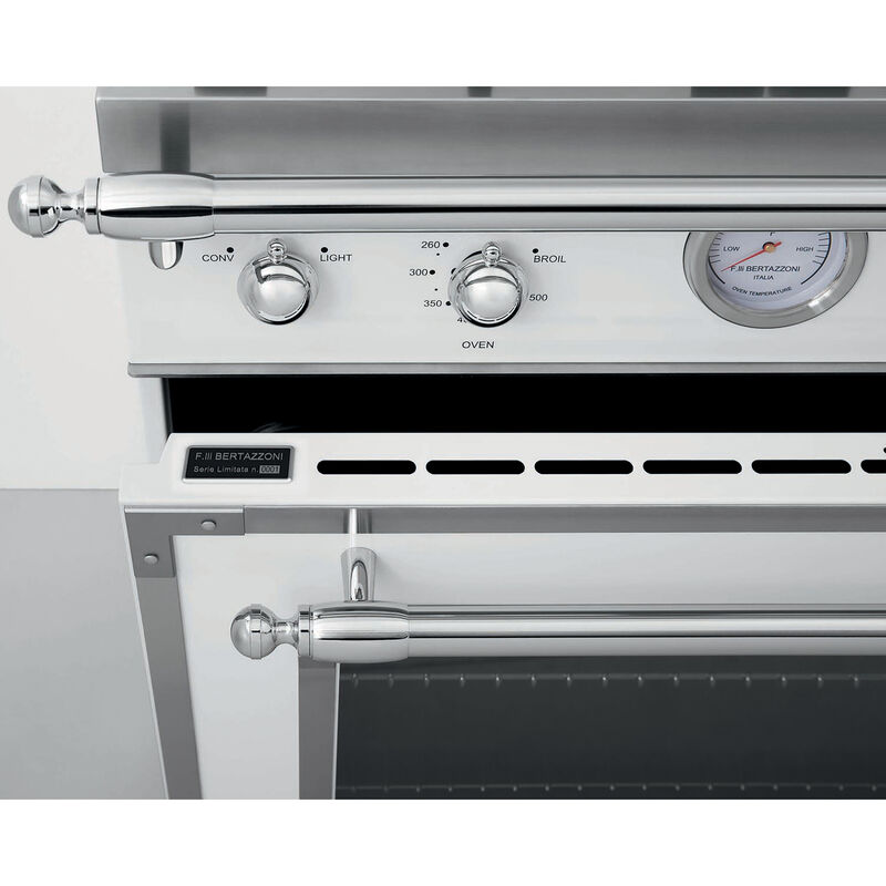 Bertazzoni Heritage Series 48 in. 7.1 cu. ft. Convection Double Oven Freestanding Natural Gas Range with 6 Sealed Burners & Griddle - Matte Black, Matte Black, hires