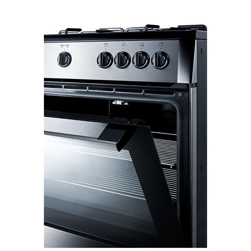Summit 24 in. 2.5 cu. ft. Gas Range with 4 Sealed Burners - Stainless Steel, , hires