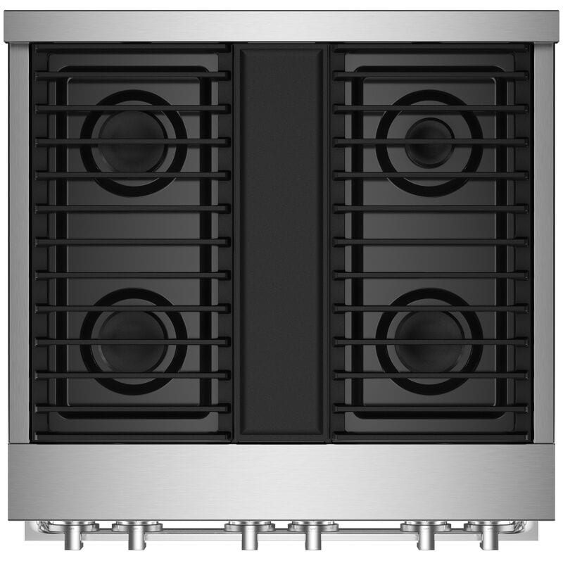 JennAir Noir Series 30 in. 4.1 cu. ft. Smart True European Convection Gas Range with 4 Sealed Burners - Stainless Steel, , hires