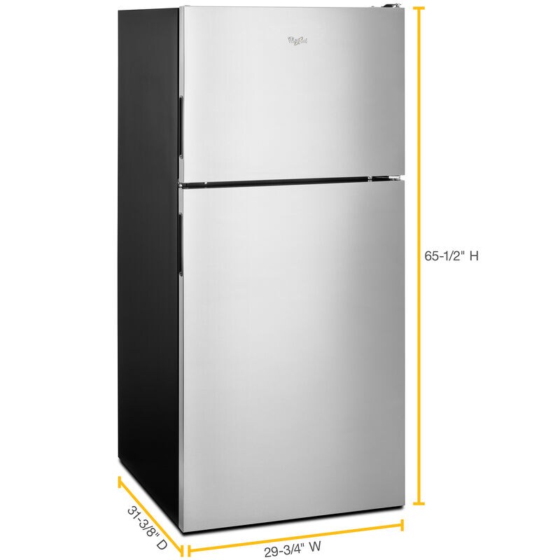 Whirlpool 30 in. 18.2 cu. ft. Top Freezer Refrigerator with Ice Maker - Stainless Steel, , hires