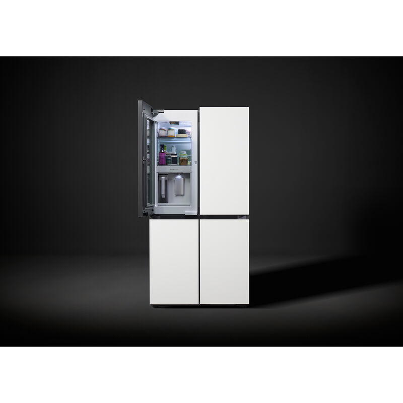 Samsung Bespoke 36 in. 28.6 cu. ft. Smart 4-Door Flex French Door Refrigerator with Temperature Controlled Beverage Center & Internal Water Dispenser - White Glass, White Glass, hires