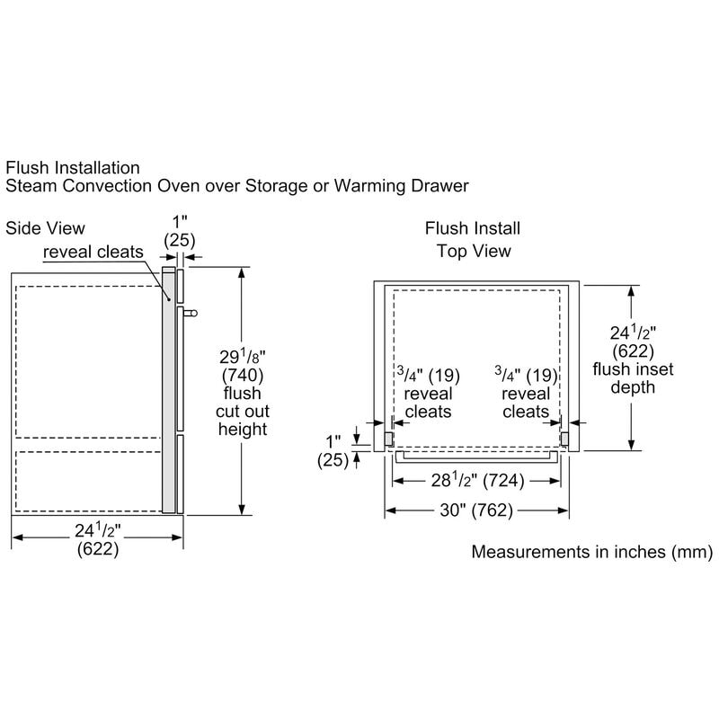 Bosch 500 Series 30 in. 2.2 cu. ft. Warming Drawer - Stainless Steel, , hires