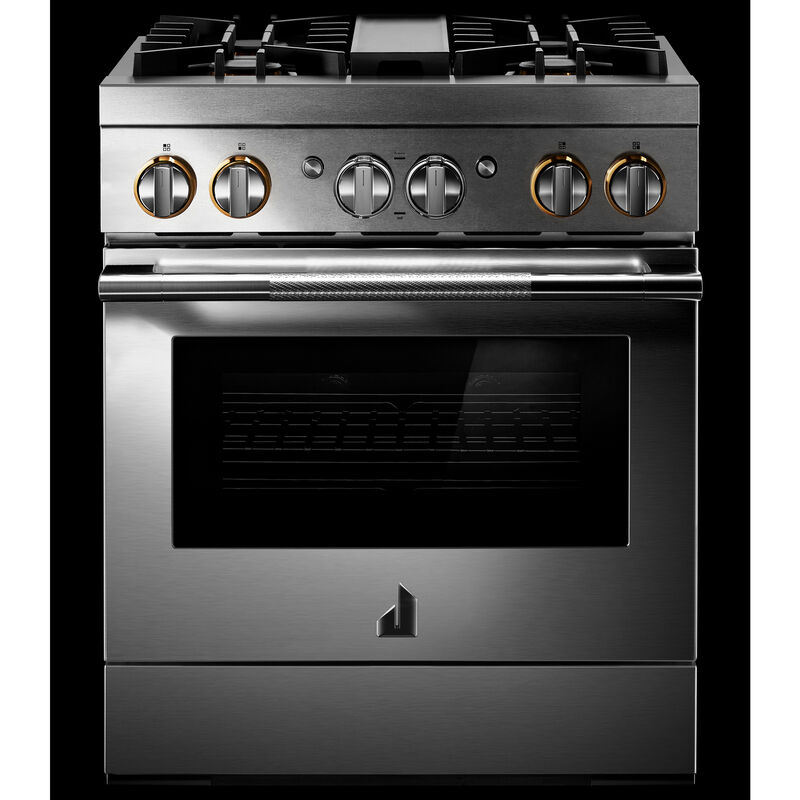 JennAir Rise Series 30 in. 4.1 cu. ft. Smart True European Convection Dual Fuel Range with 4 Sealed Burners - Stainless Steel, , hires
