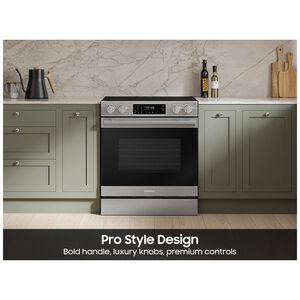 Samsung Bespoke 30 in. 6.3 cu. ft. Smart Air-Fry True European Convection Slide-In Electric Range with Radiant Burners - Stainless Steel, Stainless Steel, hires