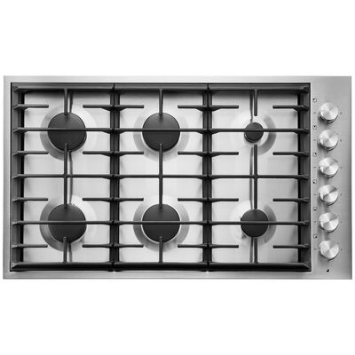 JennAir Euro-Style 36 in. 6-Burner Natural Gas Cooktop with Simmer Burner & Power Burner - Stainless Steel | JGC7636BS