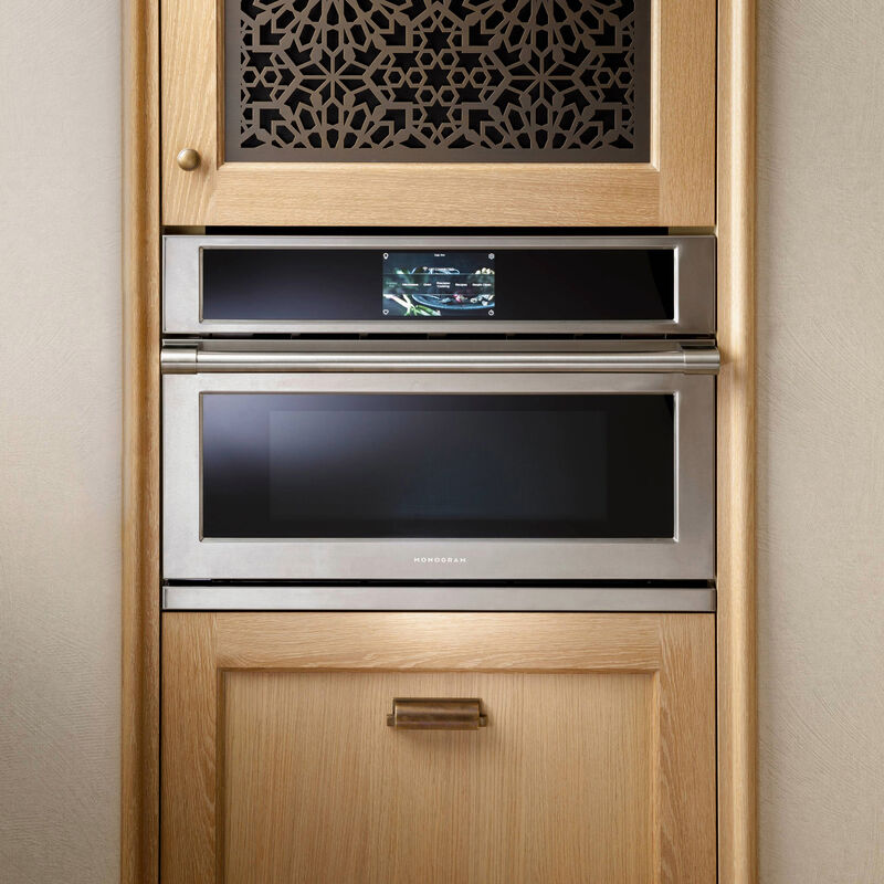 Monogram Statement Series 30 in. 1.7 cu. ft. Smart Speed/ Steam Electric Single Wall Oven with True European Convection & Sensor Cooking - Stainless Steel, , hires