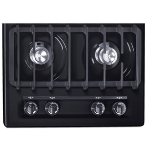 Summit 24 in. 4-Burner Natural Gas Cooktop with Gas Spark Ignition - Black, , hires