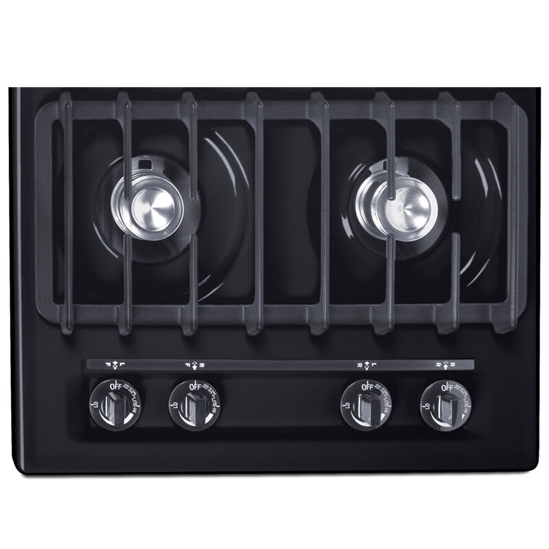Summit 24 in. 4-Burner Natural Gas Cooktop with Gas Spark Ignition - Black, , hires