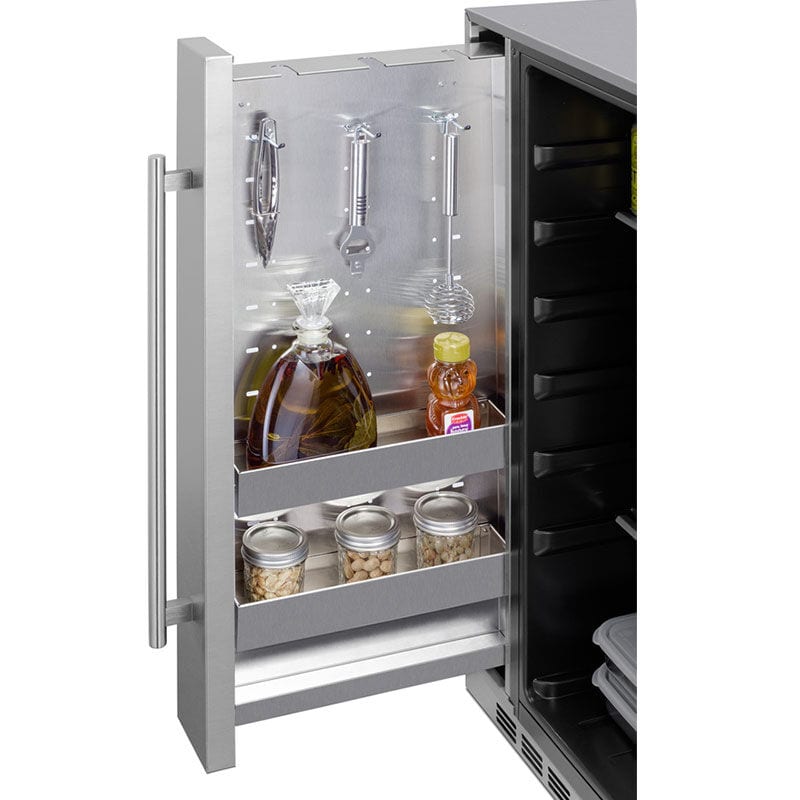 Summit 24 in. 3.1 cu. ft. Undercounter Refrigerator with Slide-Out Storage Compartment - Stainless Steel, , hires