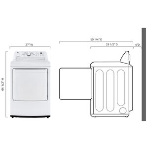LG 27 in. 7.3 cu. ft. Gas Dryer with Delicate Cycle & Sensor Dry Technology - White, , hires