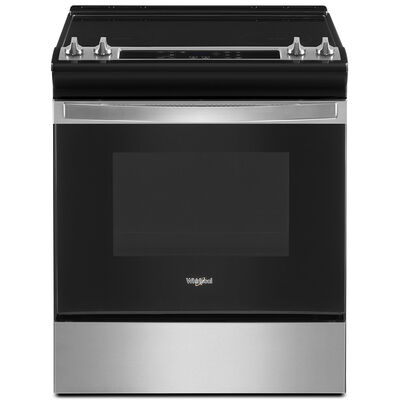 Whirlpool 30 in. 4.8 cu. ft. Oven Freestanding Electric Range with 4 Smoothtop Burners - Stainless Steel | WEE515SALS