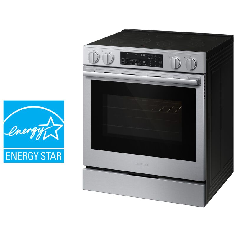 Samsung Bespoke 30 in. 6.3 cu. ft. Smart Air-Fry True European Convection Slide-In Electric Range with Radiant Burners - Stainless Steel, Stainless Steel, hires