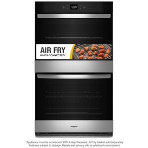 Whirlpool 27 in. 8.6 cu. ft. Smart Top Control Electric Double Wall Oven with Standard Convection - Fingerprint Resistant Stainless, , hires