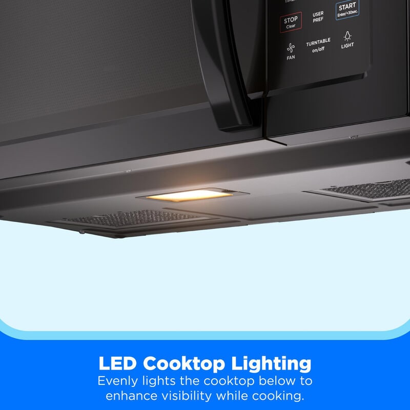 Midea 30 in. 1.7 cu. ft. 1000W Over-the-Range Microwave with 300 CFM - Black, , hires