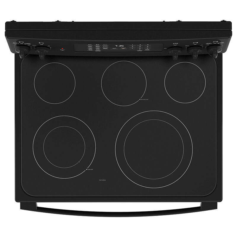 GE 30 in. 5.3 cu. ft. Air Fry Convection Oven Freestanding Electric Range  with 5 Smoothtop Burners - Black | P.C. Richard u0026 Son