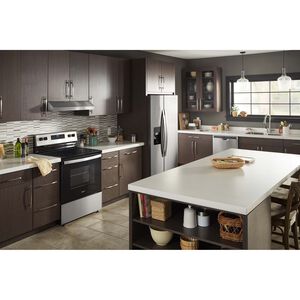 Whirlpool 30 in. 5.3 cu. ft. Oven Freestanding Electric Range with 4 Smoothtop Burners - Stainless Steel, , hires