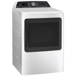 GE Profile 27 in. 7.4 cu. ft. Smart Gas Dryer with Aluminized Alloy Drum, Sensor Dry, Sanitize & Steam Cycle - White, White, hires