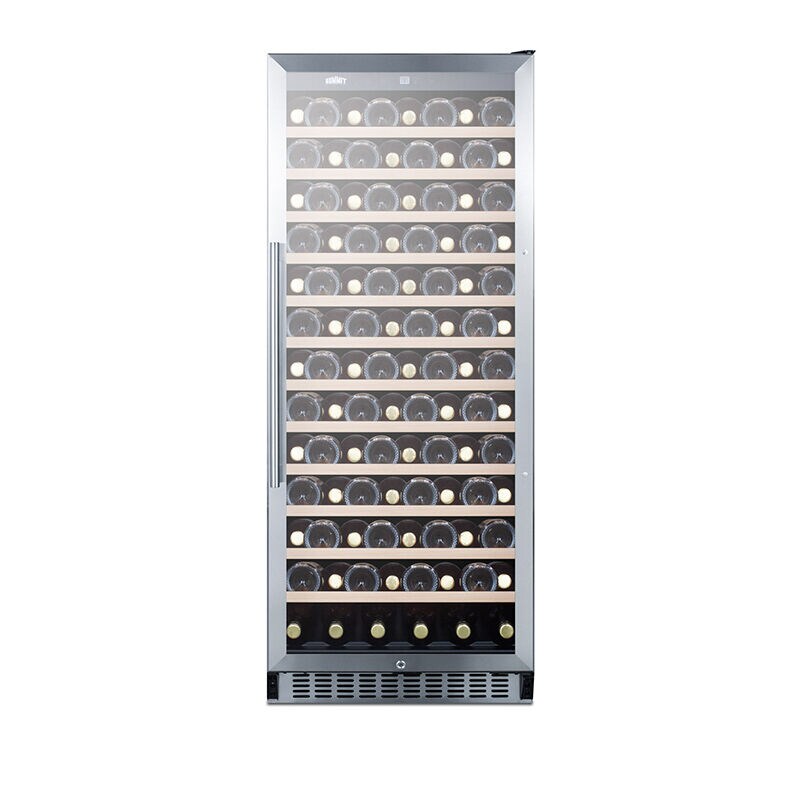 Summit 24 in. Wine Cooler with Wood Racks, Single Temperature Zone & 102 Bottle Capacity - Stainless Steel, , hires
