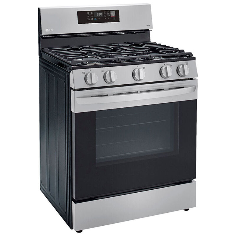LG 30 in. 5.8 cu. ft. Smart Air Fry Convection Oven Freestanding Gas Range with 5 Sealed Burners & Griddle - Stainless Steel, Stainless Steel, hires