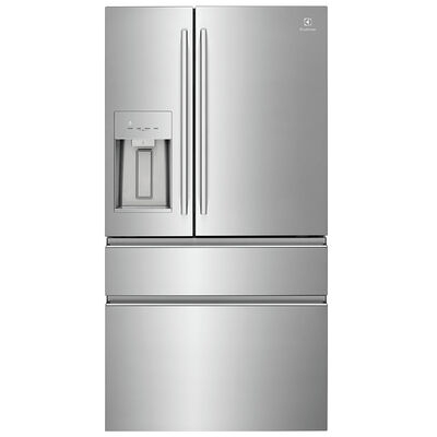 Electrolux 36 in. 21.4 cu. ft. Counter Depth 4-Door French Door Refrigerator with External Ice & Water Dispenser - Stainless Steel | ERMC2295AS