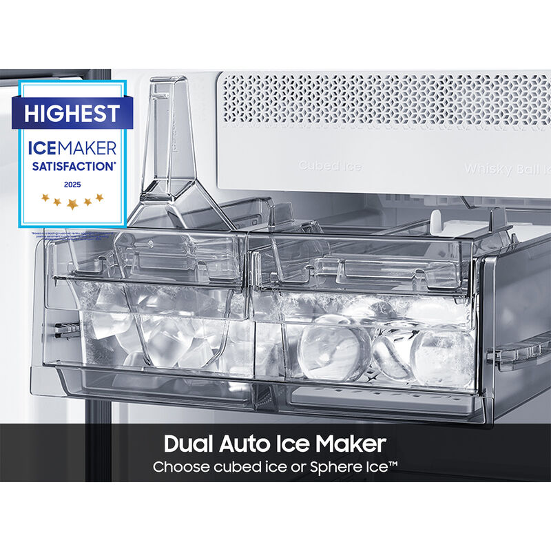 Samsung Bespoke 36 in. 22.8 cu. ft. Smart Counter Depth 4-Door French Door Refrigerator with Internal Water Autofill Pitcher - White Glass, White Glass, hires