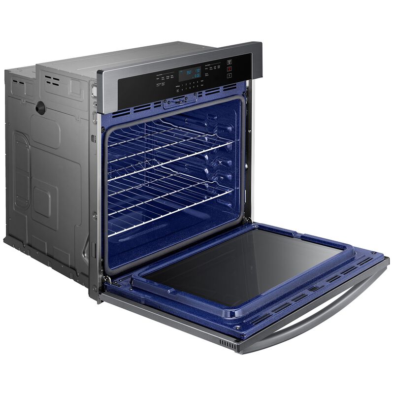 Samsung 30 in. 5.1 cu. ft. Smart Electric Single Wall Oven - Fingerprint Resistant Black Stainless Steel, Black Stainless, hires