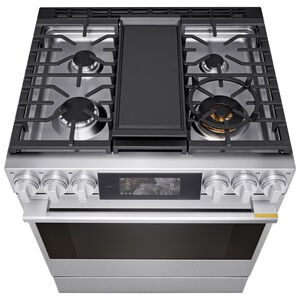 LG Signature 30 in. 6.3 cu. ft. Smart Air-Fry True European Convection Slide-in Gas Range with 5 Sealed Burners & Griddle - PrintProof Stainless Steel, , hires